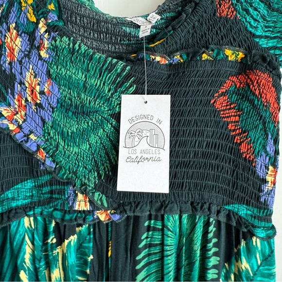 🆕 Patrons of Peace tropical print smocked short sleeve jumpsuit size S NWT - Picture 5 of 8
